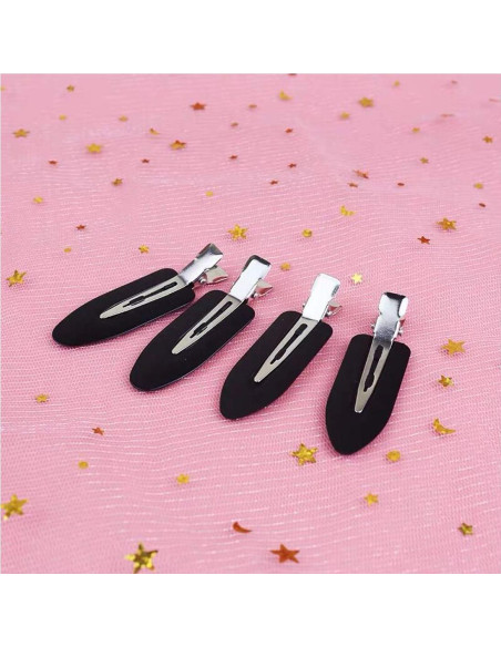 8 Clips para el Cabello Sin Doblado Conpru - Negro, Blanco, Rosa
