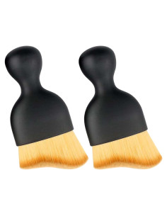 2 Cepillos de Limpieza para Interior de Coche Harewu Marrón