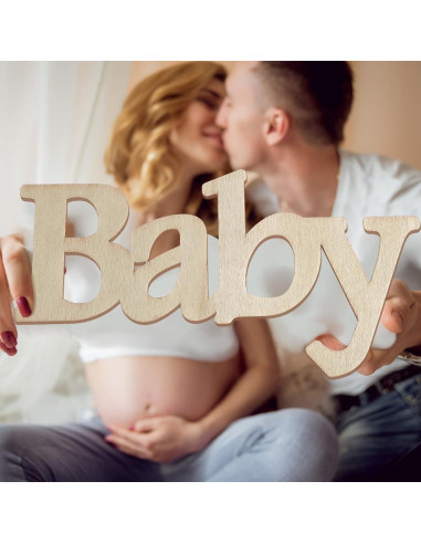 15 Tarjetas de Hitos Mensuales de Madera para Bebés