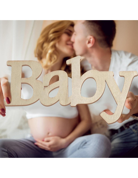 15 Tarjetas de Hitos Mensuales de Madera para Bebés