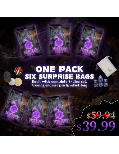 Paquete de Dados RPG BiiSaa - 6 Bolsas Ciegas con 7 Dados 2