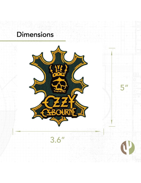 Parche Bordado Cactus del Desierto Ozzy Osbourne 12.7 cm