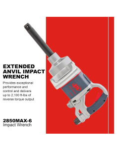 Llave de Impacto Ingersoll Rand 2850MAX-6 1" 2840.4 Nm 5,500 rpm 2