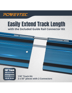 Juego de Rieles de Guía de Sierra POWERTEC 72153 110" Aluminio 2