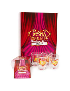 Juego de Beber Caresha Please Resha Roulette con 120 Cartas y 4 Vasos