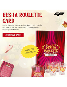 Juego de Beber Caresha Please Resha Roulette con 120 Cartas y 4 Vasos 2