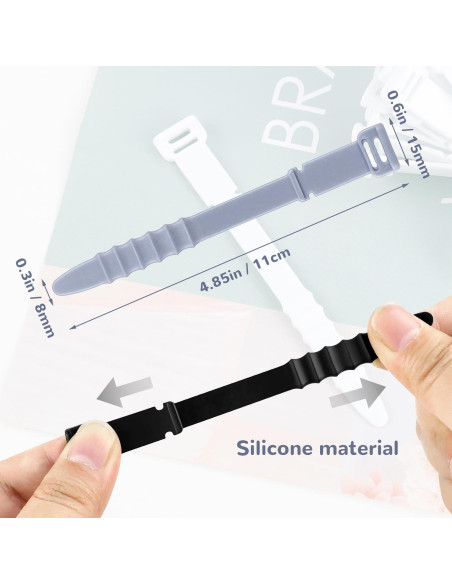 30 Bridas de Silicona Reutilizables 11.4 cm - Yuntop 30 Bridas de Silicona Reutilizables 11.4 cm - Yuntop