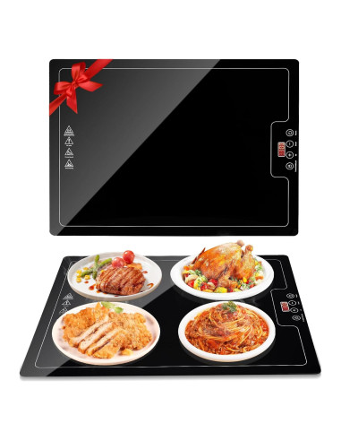 Bandeja Calentadora Eléctrica QEGOON 51x38cm con Termostato