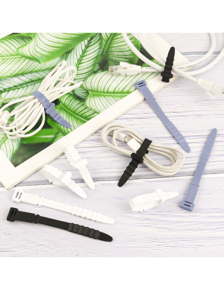 30 Bridas de Silicona Reutilizables 11.4 cm - Yuntop 30 Bridas de Silicona Reutilizables 11.4 cm - Yuntop