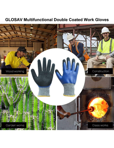 Guantes de Jardinería GLOSAV Medianos Nitrilo Antideslizantes