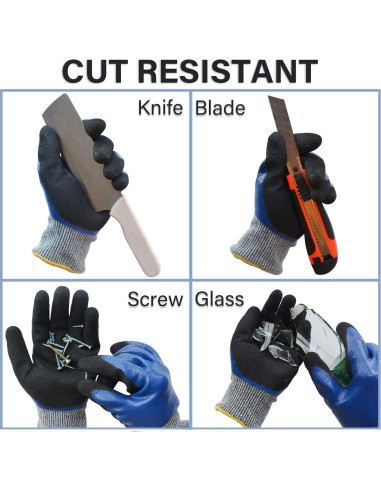 Guantes de Jardinería GLOSAV Medianos Nitrilo Antideslizantes