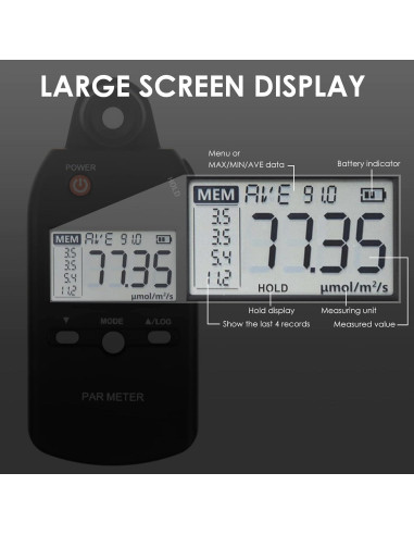 Medidor PAR Quantum DANOPLUS DP-355 para Fotosíntesis 0-5000 mol/m/s