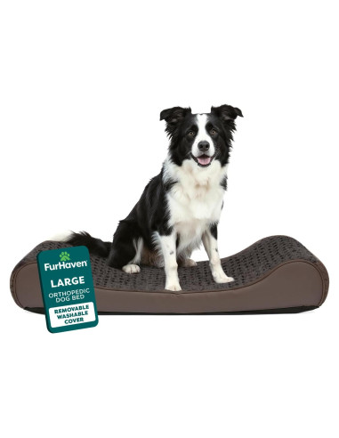 Cama ortopédica Furhaven para perros grandes y medianos - Chocolate