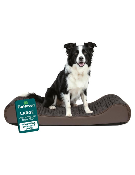 Cama ortopédica Furhaven para perros grandes y medianos - Chocolate