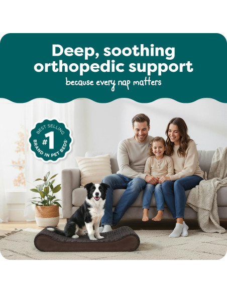 Cama ortopédica Furhaven para perros grandes y medianos - Chocolate