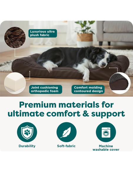 Cama ortopédica Furhaven para perros grandes y medianos - Chocolate