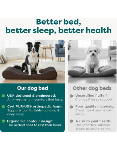 Cama ortopédica Furhaven para perros grandes y medianos - Chocolate