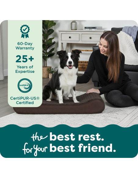 Cama ortopédica Furhaven para perros grandes y medianos - Chocolate