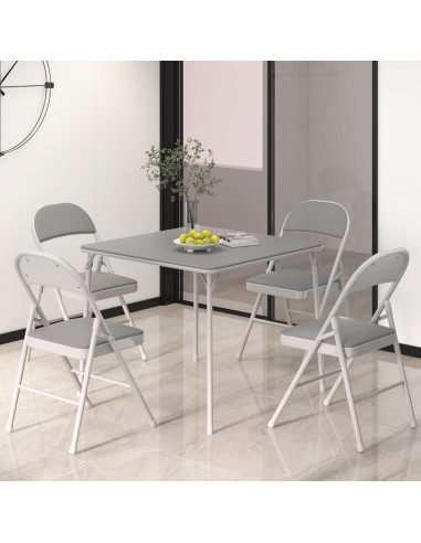 Mesa Plegable VECELO 86 cm Cuadrada Acolchada Gris