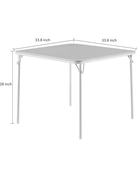 Mesa Plegable VECELO 86 cm Cuadrada Acolchada Gris