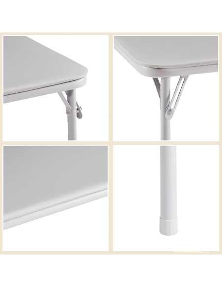 Mesa Plegable VECELO 86 cm Cuadrada Acolchada Gris
