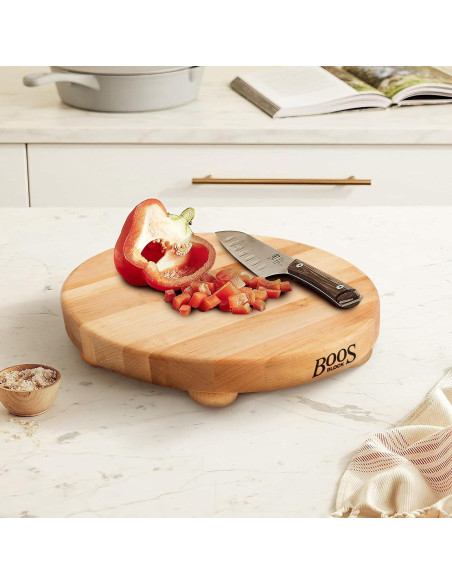 Tabla de Cortar Redonda John Boos B12R de Madera de Arce 30.48cm