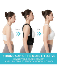 Corrector de Postura SHAPERKY Ajustable para Espalda - Negro Pequeño 2