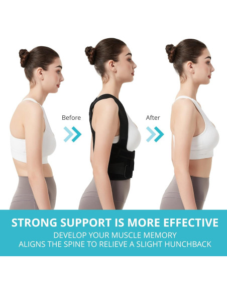 Corrector de Postura SHAPERKY Ajustable para Espalda - Negro Pequeño
