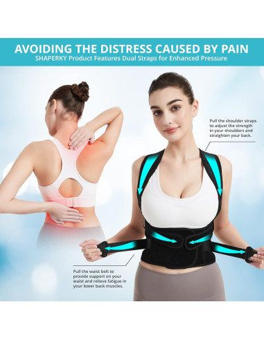 Corrector de Postura SHAPERKY Ajustable para Espalda - Negro Pequeño