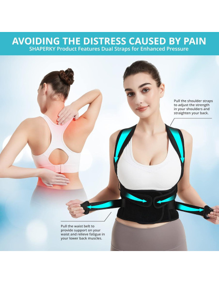 Corrector de Postura SHAPERKY Ajustable para Espalda - Negro Pequeño