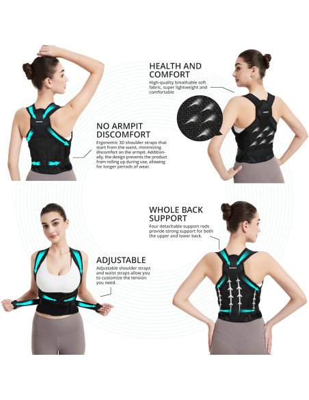 Corrector de Postura SHAPERKY Ajustable para Espalda - Negro Pequeño