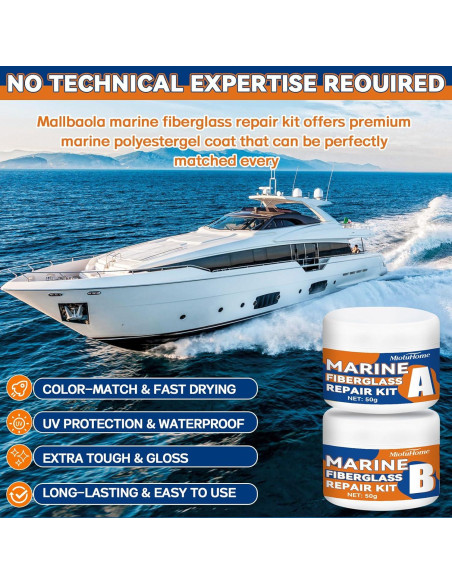 Kit de Reparación de Barcos de Fibra de Vidrio MiotuHome 100g