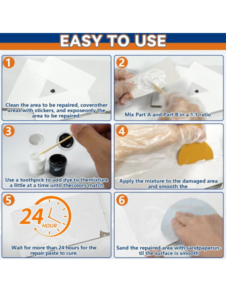 Kit de Reparación de Barcos de Fibra de Vidrio MiotuHome 100g