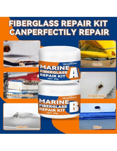 Kit de Reparación de Barcos de Fibra de Vidrio MiotuHome 100g
