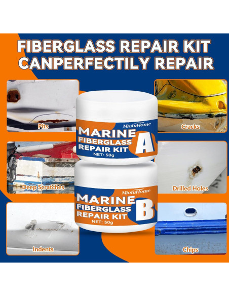 Kit de Reparación de Barcos de Fibra de Vidrio MiotuHome 100g
