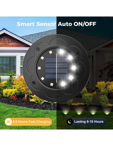 Luces Solares Brightown LED Empotradas 12 Paquetes IP65