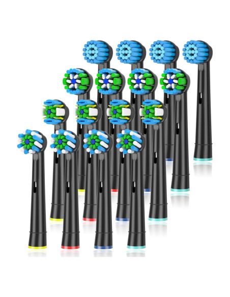Cabezas de cepillo de dientes Oral-B Reemplazo 16 Pcs Negro