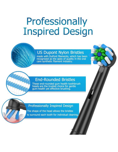 Cabezas de cepillo de dientes Oral-B Reemplazo 16 Pcs Negro