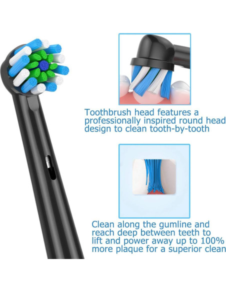 Cabezas de cepillo de dientes Oral-B Reemplazo 16 Pcs Negro