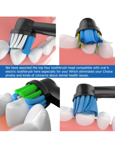 Cabezas de cepillo de dientes Oral-B Reemplazo 16 Pcs Negro