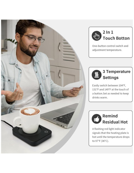 Calentador de Tazas Inteligente ANBANGLIN 20W Negro
