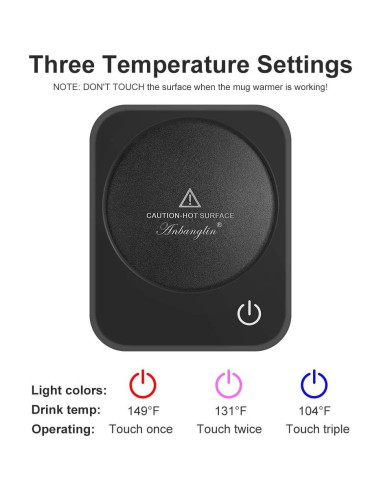 Calentador de Tazas Inteligente ANBANGLIN 20W Negro