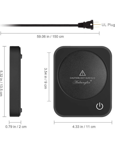 Calentador de Tazas Inteligente ANBANGLIN 20W Negro