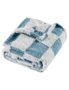 Manta de forro polar Yagle Mate 76x102 cm cuadros azules