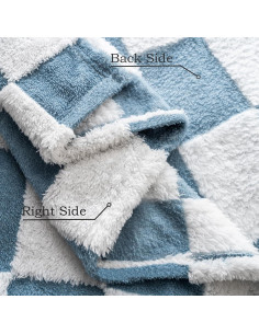 Manta de forro polar Yagle Mate 76x102 cm cuadros azules 2