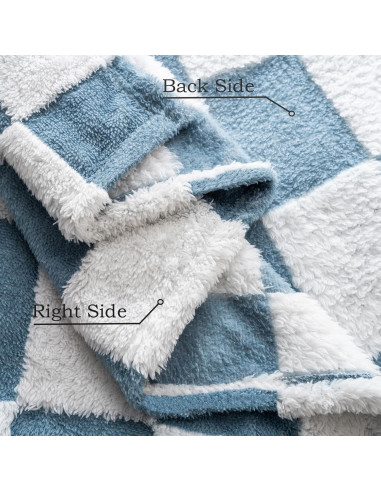 Manta de forro polar Yagle Mate 76x102 cm cuadros azules