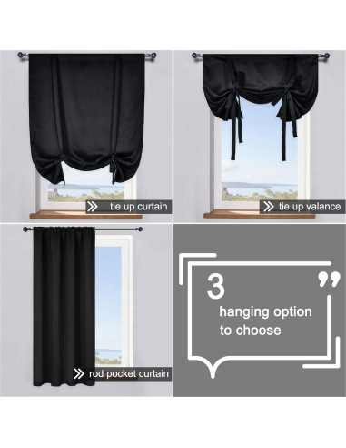 Cortina Térmica Aislante DONREN 86x114 cm Negra Ajustable