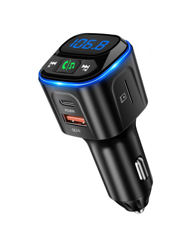 Transmisor FM Bluetooth 5.3 SONRU Coche Carga Rápida 36W