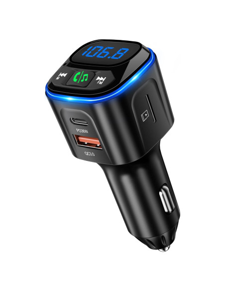 Transmisor FM Bluetooth 5.3 SONRU Coche Carga Rápida 36W
