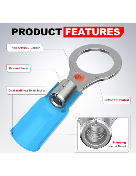 Kit de Conectores Termoretráctiles AIRIC 120 PCS 22-10 AWG